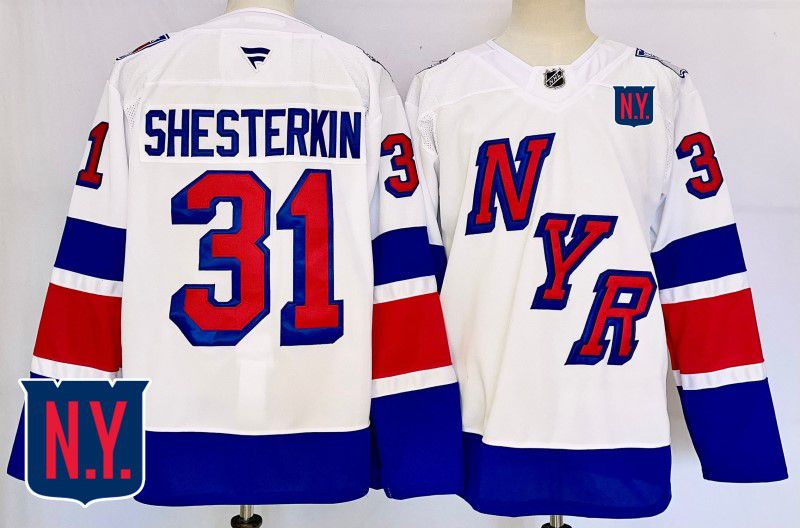 Men New York Rangers 31 Shesterkin White Fanatics 2025 NHL Jersey style 1